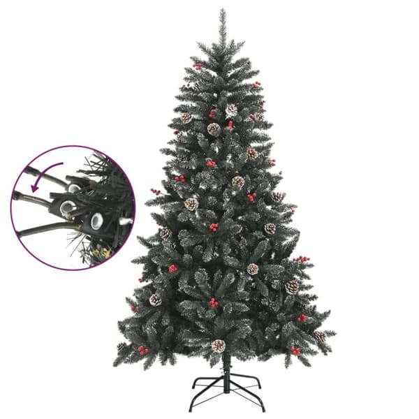 vidaXL Plastgran med fot grön 150 cm PVC