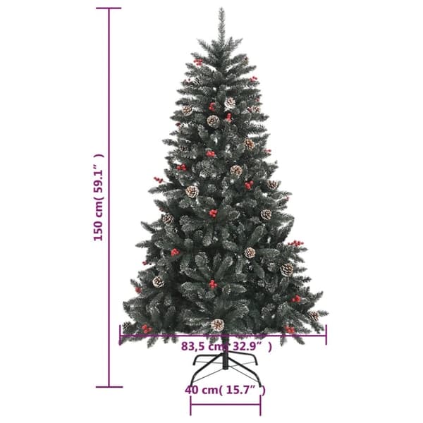 vidaXL Plastgran med fot grön 150 cm PVC
