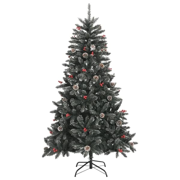 vidaXL Plastgran med fot grön 150 cm PVC