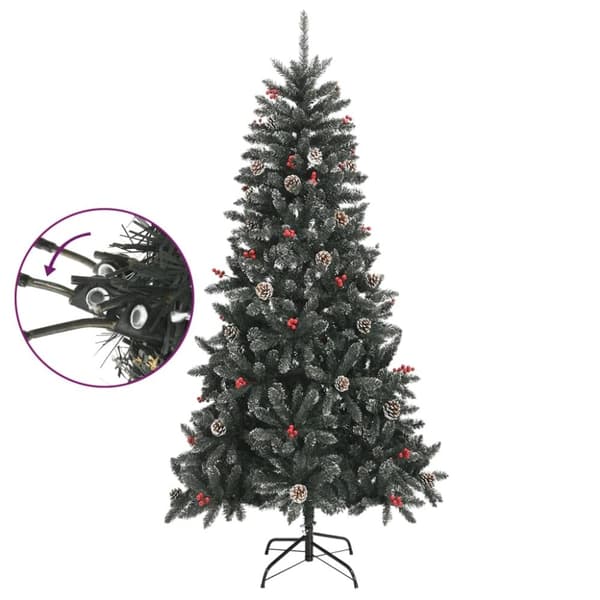 vidaXL Plastgran med fot grön 210 cm PVC