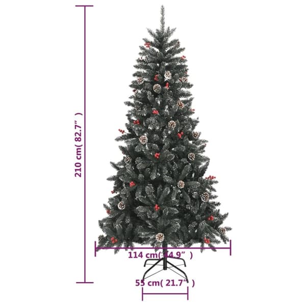 vidaXL Plastgran med fot grön 210 cm PVC
