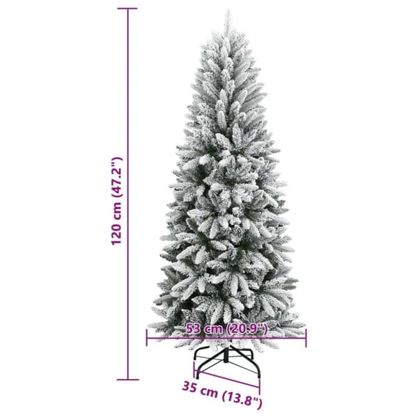 vidaXL Plastgran med snö 120 cm PVC&PE