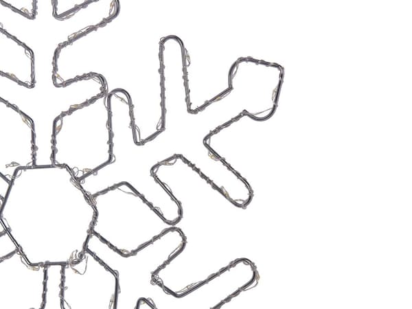 Utendørs LED-dekorasjon Sølvfarget Metall Sett med 3 snøfnugg Sesongbasert Veggdekorasjon