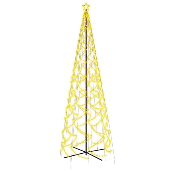 vidaXL kegleformet juletræ 160x500 cm 1400 LED'er varmt hvidt lys