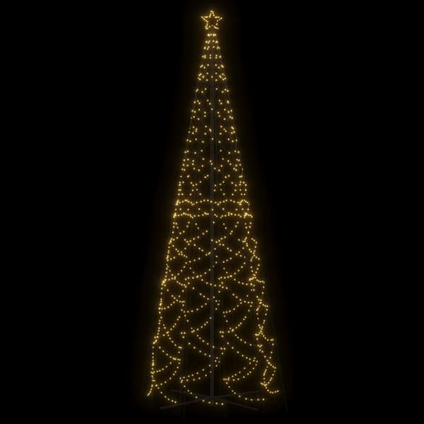 vidaXL kegleformet juletræ 160x500 cm 1400 LED'er varmt hvidt lys