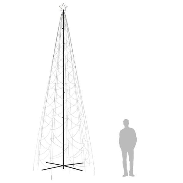 vidaXL kegleformet juletræ 160x500 cm 1400 LED'er varmt hvidt lys