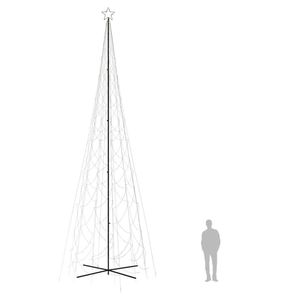 vidaXL Kartio joulukuusi 3000 lämpimän valkoista LED-valoa 230x800 cm
