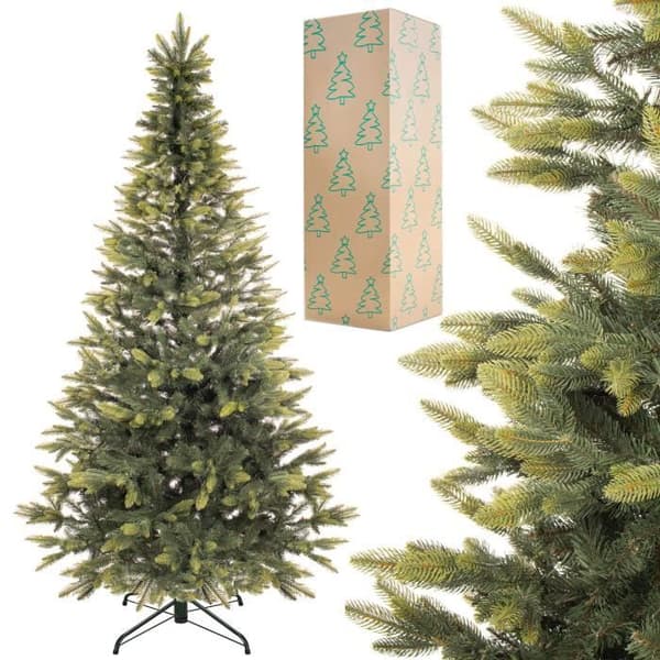 Konstgjord julgran - SPRINGOS - DELUXE - 220 cm - 3D Gran - Stöd ingår