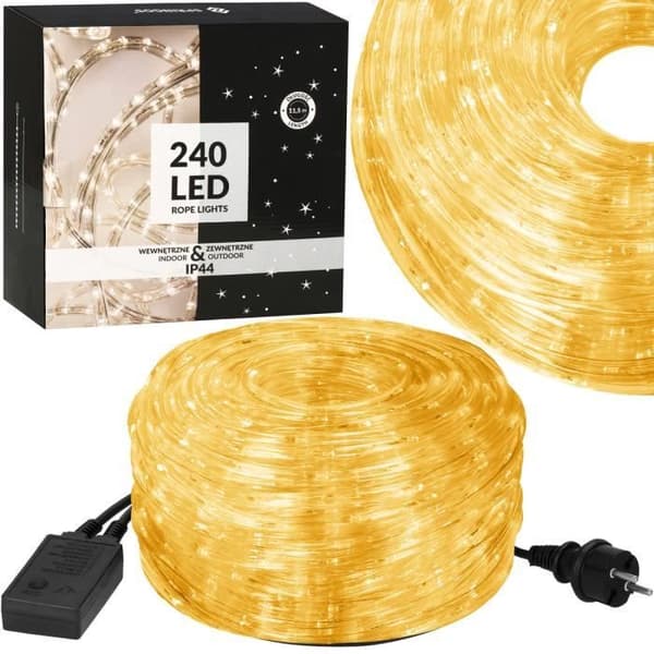 Ljusgirland - SPRINGOS - 240 LED - 11,5 meter - Programmerare 8 funktioner - IP44