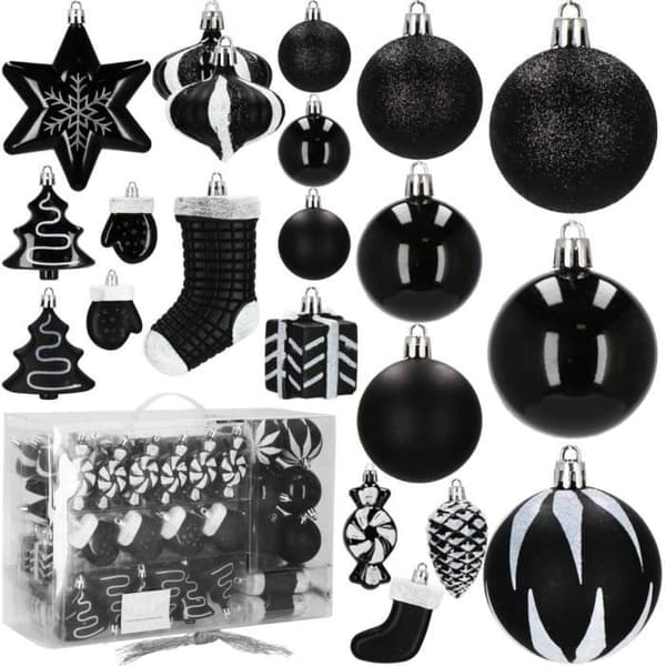 SPRINGOS® Julgranskulor 77 st Julgransdekoration Fest Okrossbara prydnader Kottar Godispresenter Stjärnor Granar