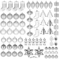 Miniatyrbild 4 av 4: Julkulor - SPRINGOS® - 77 st - Okrossbara - Silver - Elegant dekoration
