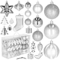 Miniatyrbild 1 av 4: Julkulor - SPRINGOS® - 77 st - Okrossbara - Silver - Elegant dekoration