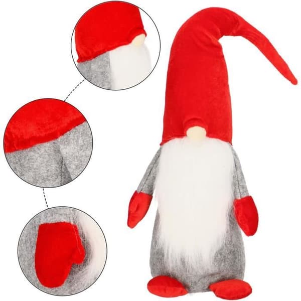 Jultomte - SPRINGOS - 50 cm - Röd och Grå - Inredning - Filz