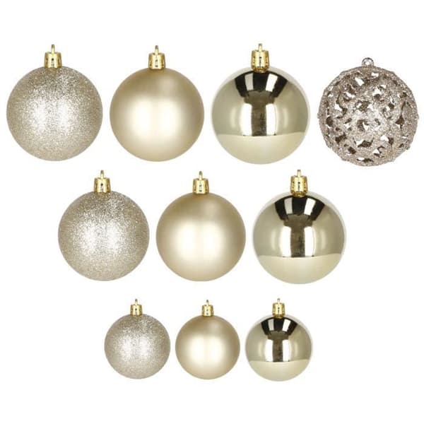 Julgranskulor - SPRINGOS - 100 st - Guld - 6 cm - Olika mönster