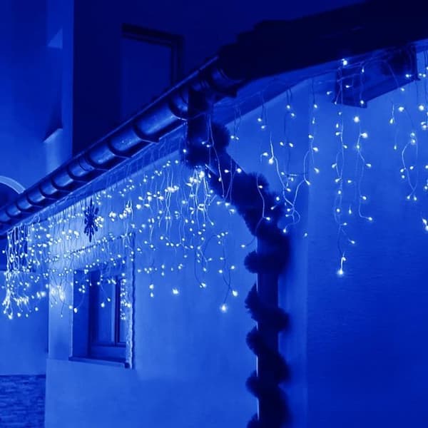 Ljusgirlang - SPRINGOS - 200 LED - 10,5 meter - Programmerbar med 8 funktioner - IP44 - Blå