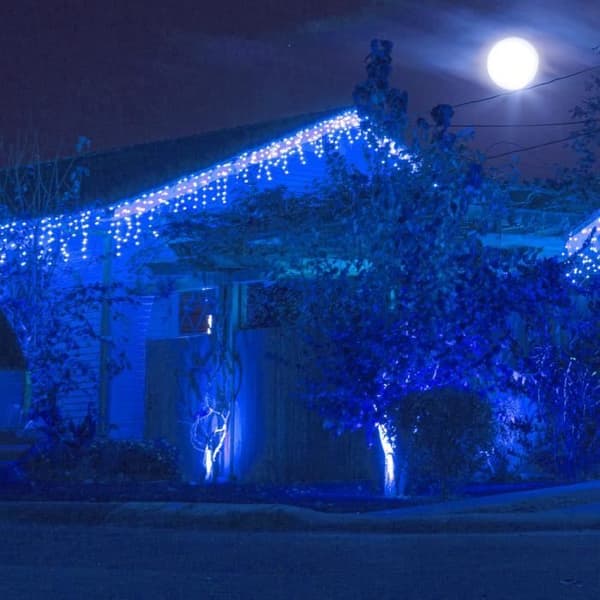 Ljusgirlang - SPRINGOS - 200 LED - 10,5 meter - Programmerbar med 8 funktioner - IP44 - Blå