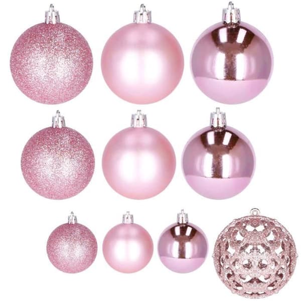 Julgranskulor - SPRINGOS - 100 st - Plast - 6 cm - Fyra olika utföranden