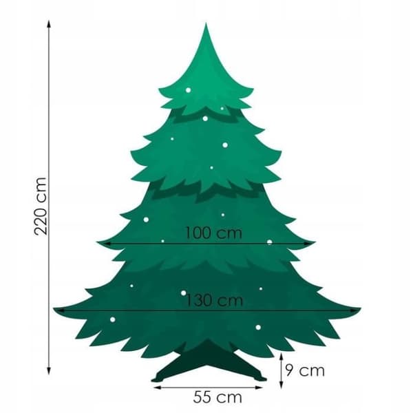 Konstgjord julgran - SPRINGOS - 220 cm - PVC - Inomhus - Klassisk