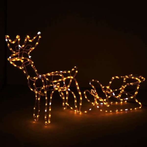 Ren över med släde - SPRINGOS - 264 LED - 150 cm - Varmvit - IP44