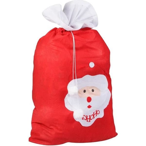 Presentpåse - SPRINGOS - Jultomten - Röd - 110 x 70 cm - 100 % polyesterfibertyg