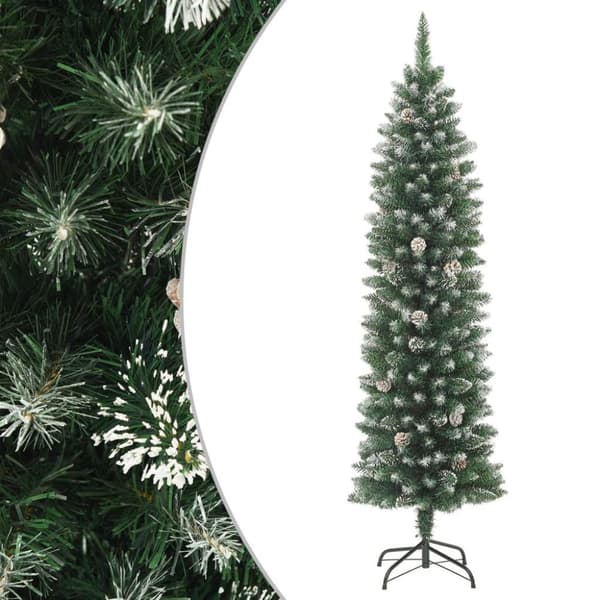 vidaXL Ohut tekojoulukuusi jalustalla 240 cm PVC