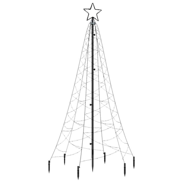 vidaXL Julgran med markspett 200 kallvita lysdioder 180 cm