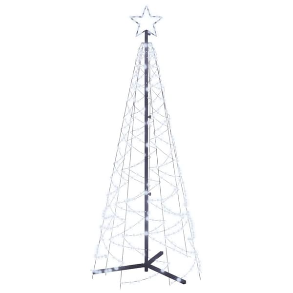 vidaXL Kartio joulukuusi 200 kylmän valkoista LED-valoa 70x180 cm