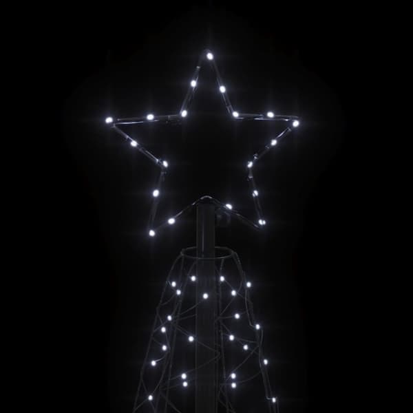 vidaXL Kartio joulukuusi 200 kylmän valkoista LED-valoa 70x180 cm