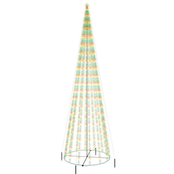 vidaXL Kartio joulukuusi 1134 värikästä LED-valoa 230x800 cm