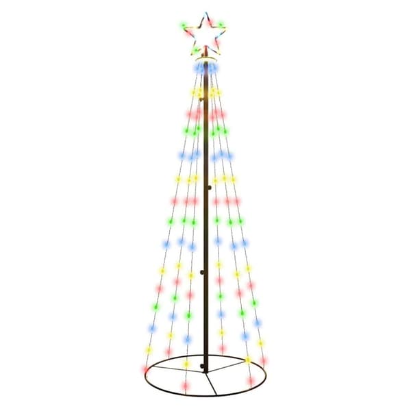 vidaXL Kartio joulukuusi 108 värikästä LED-valoa 70x180 cm