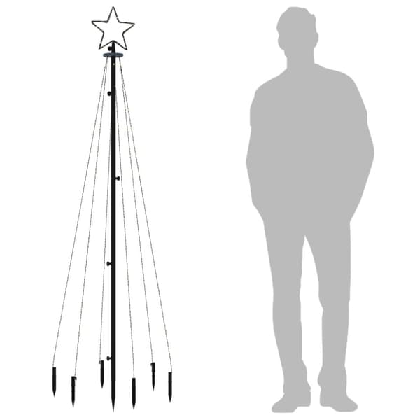 vidaXL juletræ med spyd 108 LED'er 180 cm blåt lys