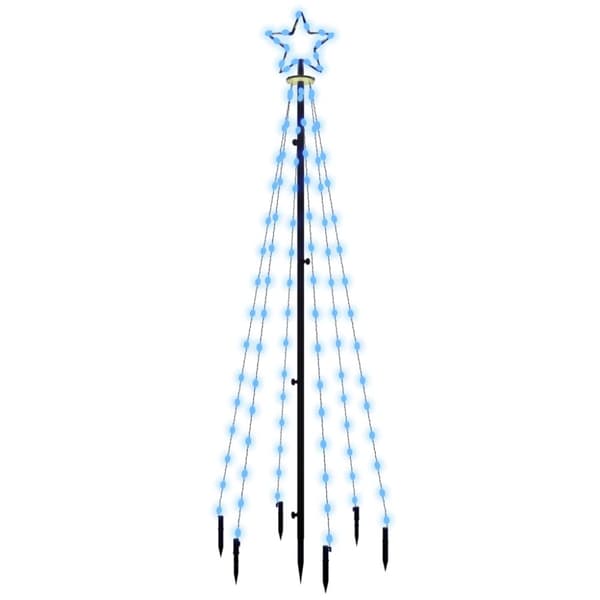 vidaXL juletræ med spyd 108 LED'er 180 cm blåt lys