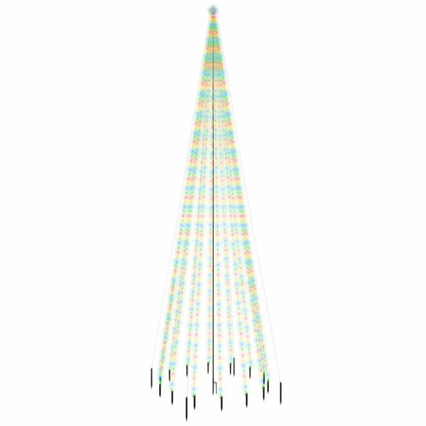 vidaXL juletræ med spyd 1134 LED'er 800 cm farverigt lys