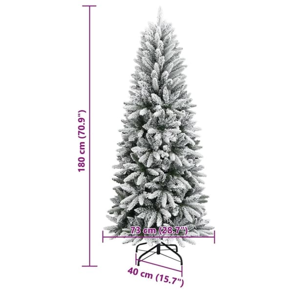 vidaXL Tekojoulukuusi lumihuurteella 180 cm PVC ja PE