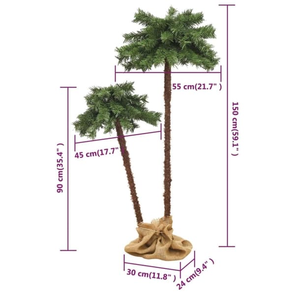 vidaXL Joulupuut LED-valoilla 90 cm ja 150 cm