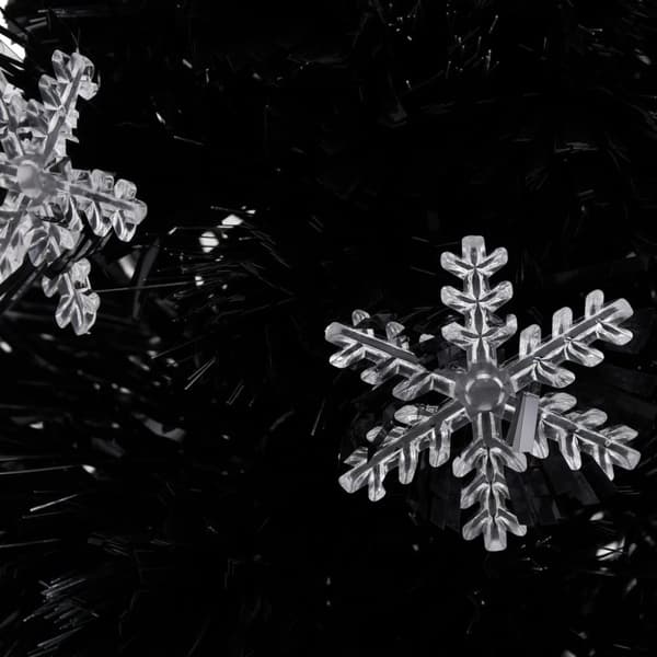 vidaXL Julgran med LED-snöflingor svart 64 cm fiberoptik