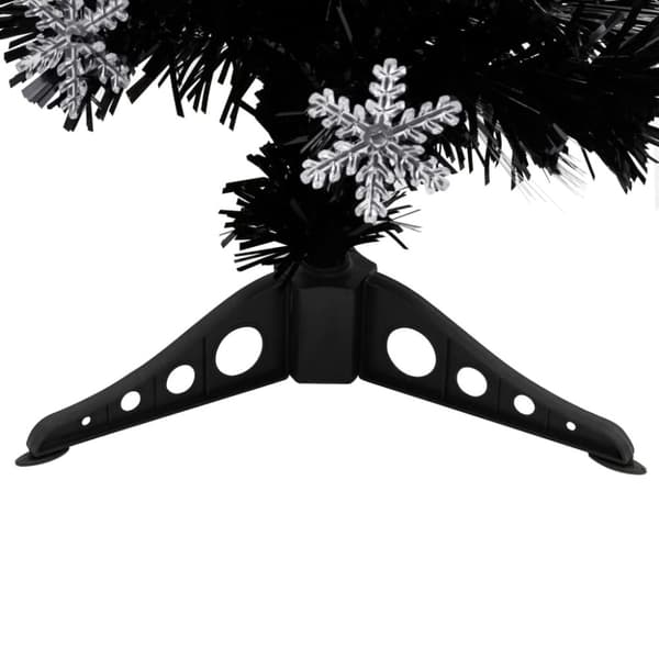 vidaXL Julgran med LED-snöflingor svart 64 cm fiberoptik