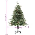 Miniatyrbild 11 av 11: vidaXL Belyst julgran med kottar grön 120 cm PVC&PE