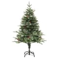 Miniatyrbild 2 av 11: vidaXL Belyst julgran med kottar grön 150 cm PVC&PE