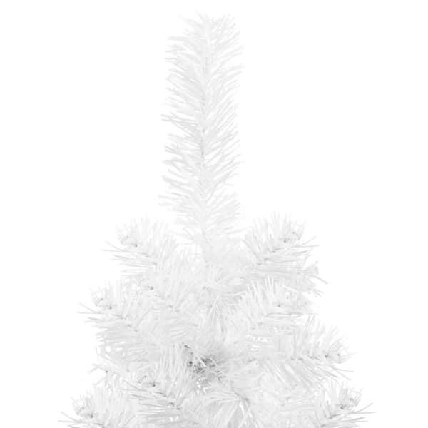 vidaXL kunstigt halvt juletræ med juletræsfod 210 cm smalt hvid