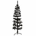 Miniatyrbillede 1 af 9: vidaXL kunstigt halvt juletræ med juletræsfod 150 cm smalt sort