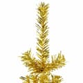Miniatyrbillede 4 af 8: vidaXL kunstigt halvt juletræ med juletræsfod 210 cm smalt guldfarvet