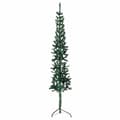 Miniatyrbillede 1 af 8: vidaXL kunstigt halvt juletræ med juletræsfod 180 cm smalt grøn