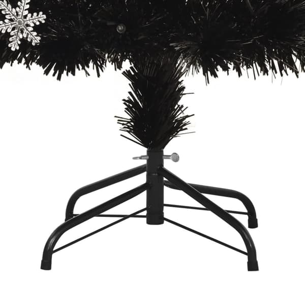 vidaXL juletræ med LED-snefnug 240 cm fiberoptik sort