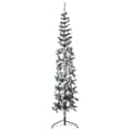 Pikkukuva 1 / 9: vidaXL Kapea puolikas tekojoulukuusi lumihuurteella 210 cm