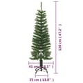Miniatyrbillede 8 af 8: vidaXL kunstigt smalt juletræ med juletræsfod 120 cm PE