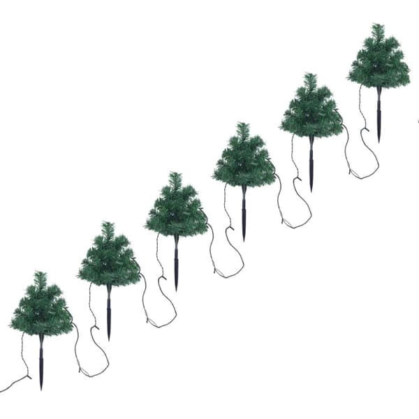vidaXL Jouluiset kuusi polkuvalot 6 kpl lämmin valkoinen LED 45 cm PVC