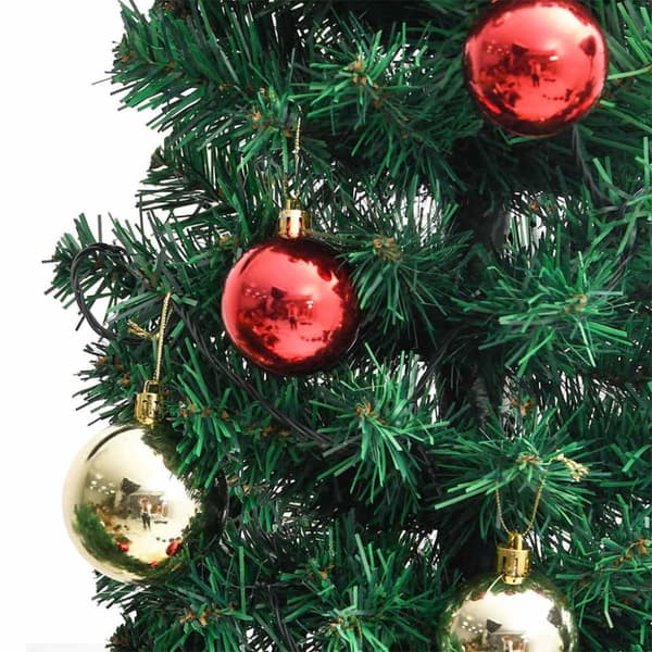vidaXL Joulukaktus telineellä ja LED-valoilla vihreä 210 cm PVC