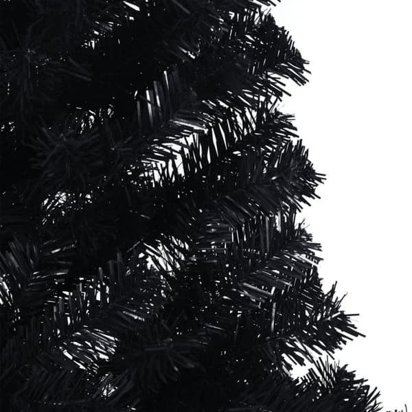 vidaXL kunstigt halvt juletræ med juletræsfod 210 cm PVC sort