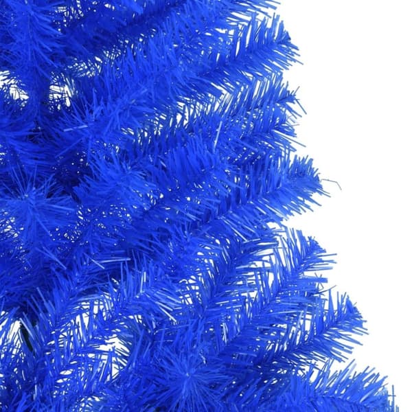 vidaXL kunstigt halvt juletræ med juletræsfod 240 cm PVC blå